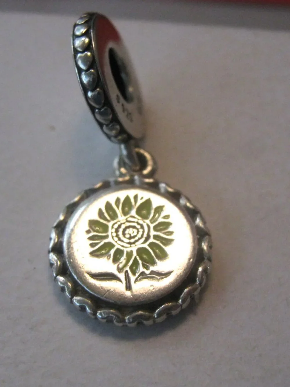As NEW - Authentic PANDORA Sunflower Dangle Charm - 'Love for All' - Picture 2 of 4